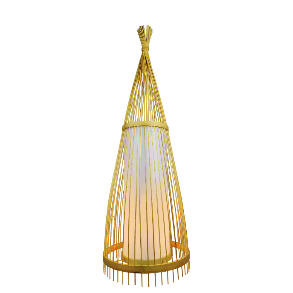 VT-4150 WOODEN FLOOR LAMP WITH RATTAN LAMPSHADE E27 HOLDER D:400*1500MM