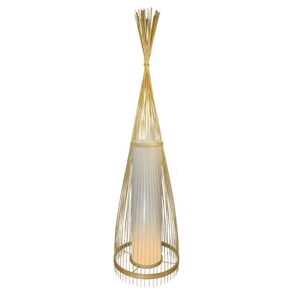 VT-3100 WOODEN FLOOR LAMP WITH RATTAN LAMPSHADE E27 HOLDER D:400*1000MM