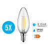 5 x LED Leuchtmittel/Kerze Filament E 14 6,0 Watt Körper : Glass klar 3000K EEK: A+ 